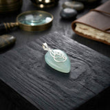 Aqua Chalcedony Silver Pendant
