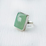 Aqua Chalcedony 925 Silver Ring – Natural Aqua Gemstone Jewellery