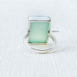 Handcrafted Sterling Silver Aqua Chalcedony Ring for Women