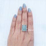 Aqua Chalcedony Silver Ring