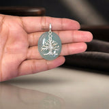 Aqua Chalcedony Silver Tree Pendant