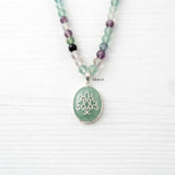 Aqua Chalcedony & Multi Fluorite Silver Necklace