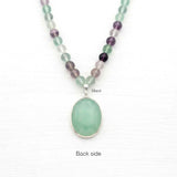 Aqua Chalcedony & Multi Fluorite Silver Necklace