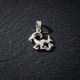 925 sterling silver Aries zodiac sign pendant front view