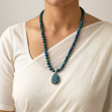 Azurite & Druzy Silver Necklace