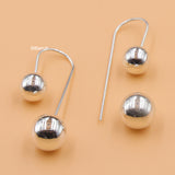 Ball Front & Back Silver Earring