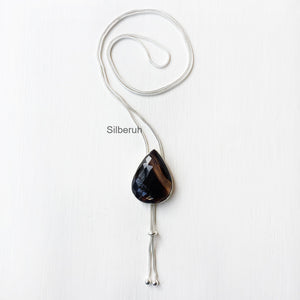 Banded Agate Silver Necklace