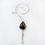 Banded Agate Silver Necklace