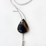 Banded Agate Silver Necklace