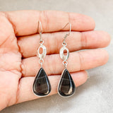 Banded Onyx Silver Earring
