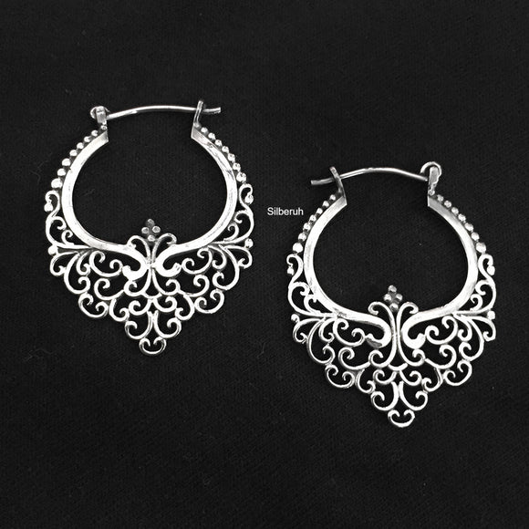 Banjara Silver Hoop Earring