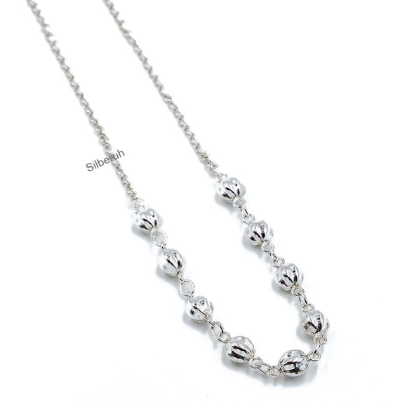 Beaded Silver Necklace