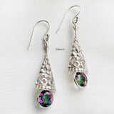 Bell Filigree Mystic Topaz Silver Earring