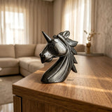 Black Aventurine Unicorn Head crystal carving made from natural stone