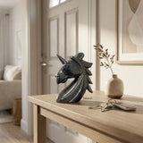 Handcrafted Black Aventurine unicorn sculpture for home décor