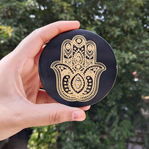 Black Agate Hamsa Coaster