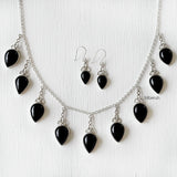 Black Onyx Celtic Silver Necklace & Earring Set