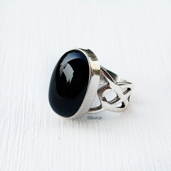 Black Onyx 925 Silver Ring – Natural Protection Gemstone Jewellery