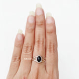 Black Onyx Dainty Silver Ring