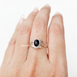 Black Onyx Dainty Silver Ring