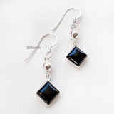 Black Onyx Diamond Silver Earring