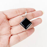 Black Onyx Diamond Silver Pendant