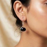 black onyx drop earrings 925 silver India