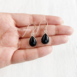 Black Onyx Drop Silver Earring