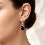 Black Onyx Drop Silver Earring