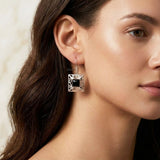 black onyx silver earrings 925 jali India