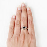 Black Onyx Lip Silver Ring