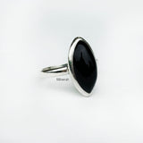Black Onyx Marquise Silver Ring