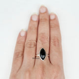 Black Onyx Marquise Silver Ring