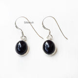 Black Onyx Oval Silver Earring