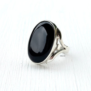 925 silver Black Onyx ring for strength and protection