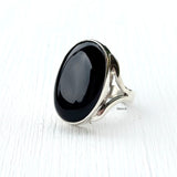925 silver Black Onyx ring for strength and protection