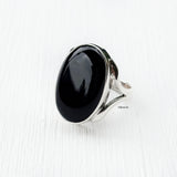 Black Onyx silver ring – healing jewelry by Silberuh