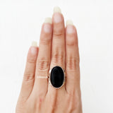 Black Onyx Oval Silver Ring