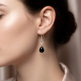 hammered silver earrings India gemstone