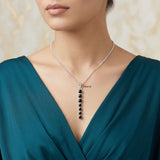 925 Silver Black Onyx Round Pendant with natural gemstone settings