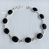 Black Onyx Silver Bracelet