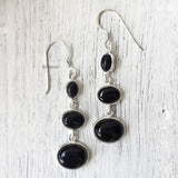 Black Onyx Silver Earring