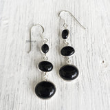 Black Onyx Silver Earring