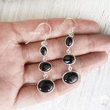 Black Onyx Silver Earring