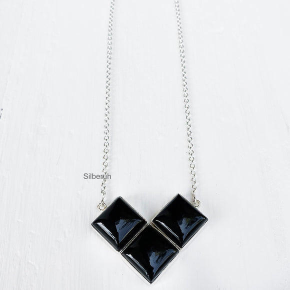 Black Onyx Silver Necklace