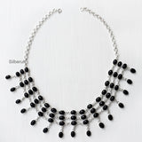 Black Onyx Choker Silver Necklace