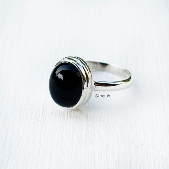 Black Onyx Ring in 925 Sterling Silver – Natural Onyx Gemstone