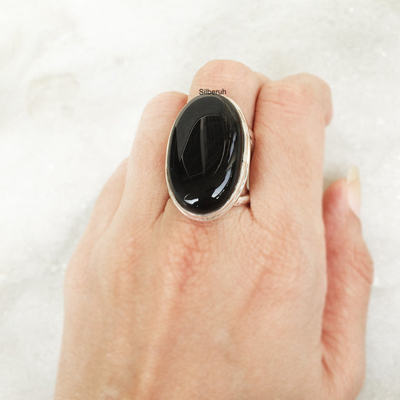 Black Onyx Silver Ring