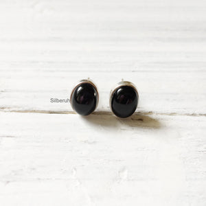 Black Onyx Silver Stud