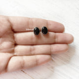 Black Onyx Silver Stud